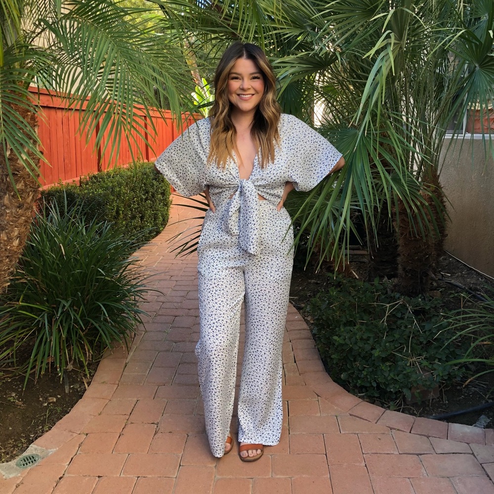 Floral White Jumpsuit